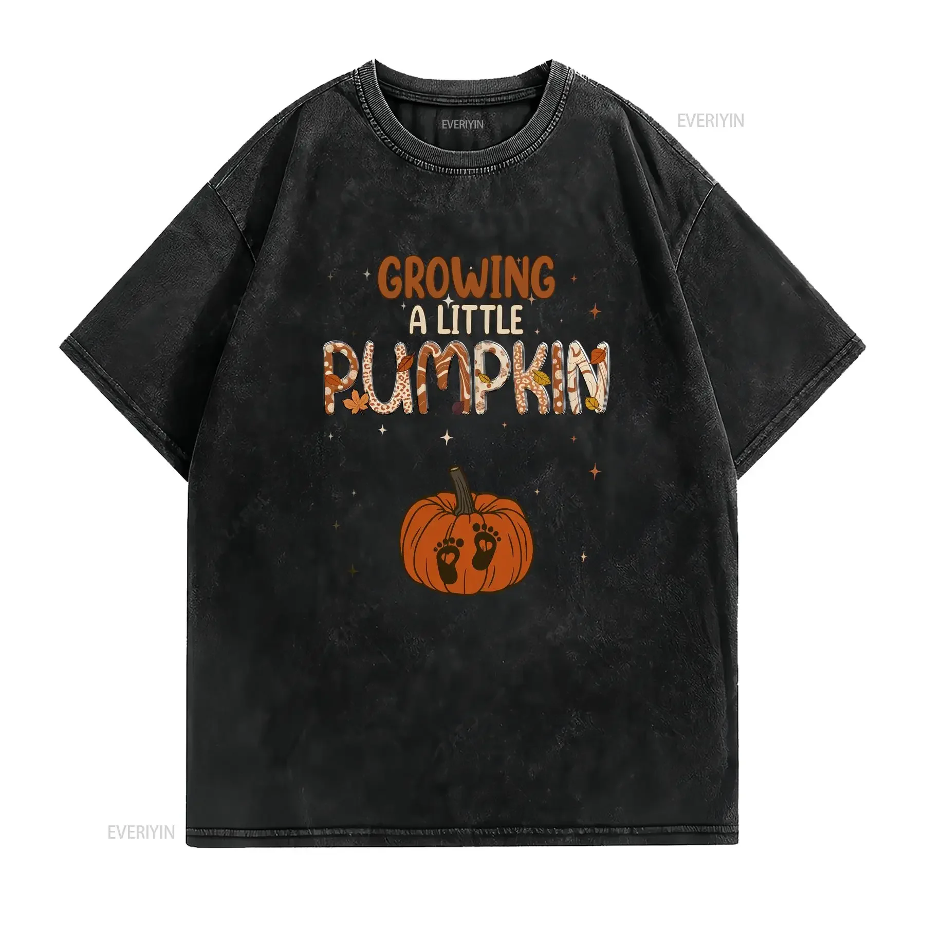 Retro Growing A Little Pumpkin SweaT T Shirt Fall MaternityT Groovy Pregnancy AnnouncemenT Mommy vintage Washed streetwear