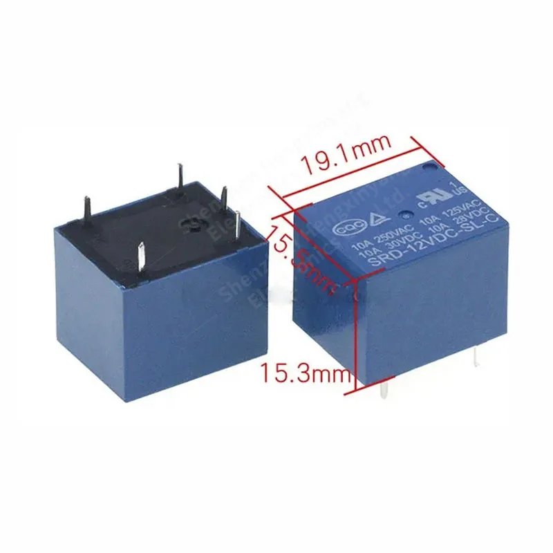 5PCS/lot Relays SRD-05VDC-SL-C SRD-12VDC-SL-C SRD-24VDC-SL-C 5V 12V 24V 10A 250VAC 5PIN T73