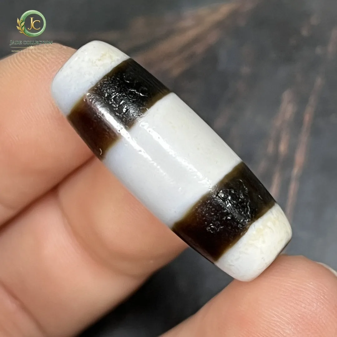 Tibetan black and white agate first-line dzi beads, collarbone necklace, pendant, bracelet jewelry, bead partition accessories 2