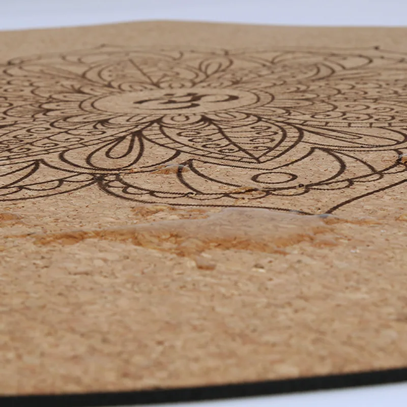 Cork Rubber Round Meditation Mat 65x65x5mm Non-Slip Yoga Dance Prayer Mat Indoor Use
