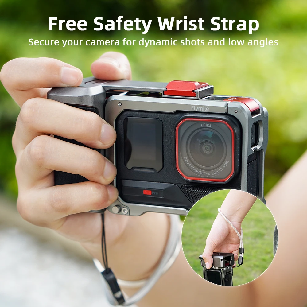 Flymile Ace Pro 2 Handgriff-Set Metallkäfig für Insta360 Ace Pro 2 Straßenfotografie-Griff Erweiterungsadapter Video-Zubehör – Detail 10
