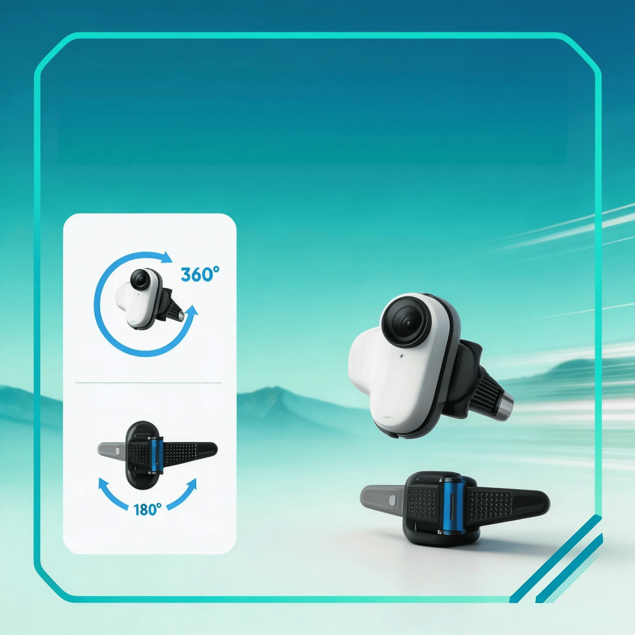 Motorcycle‑Riding Optimized In‑Helmet POV Anti‑Slip Adjustable Bracket for Insta360 GO 3S GO 3 Action Camera Accessory