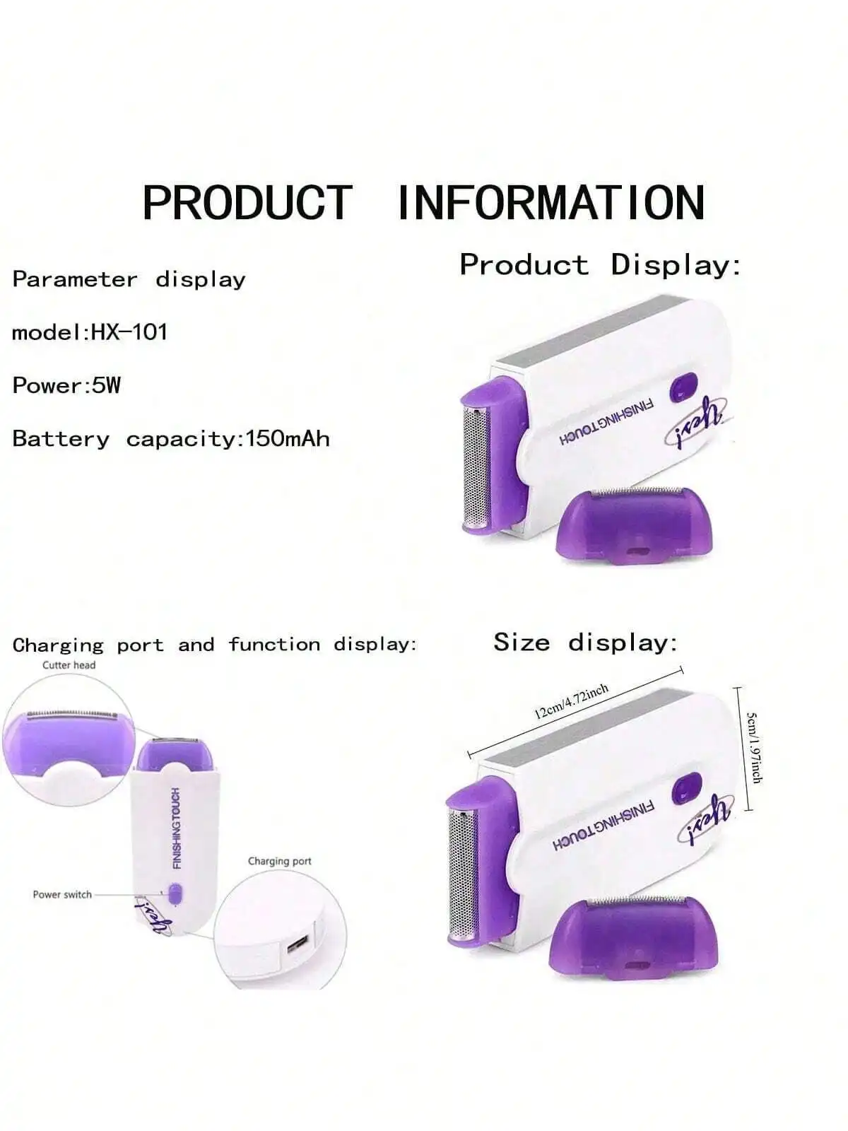 Professional Painless Hair Removal Kit Laser Touch Epilator Usb Rechargeable Body Face Leg Bikini Remove Depilador Shaver