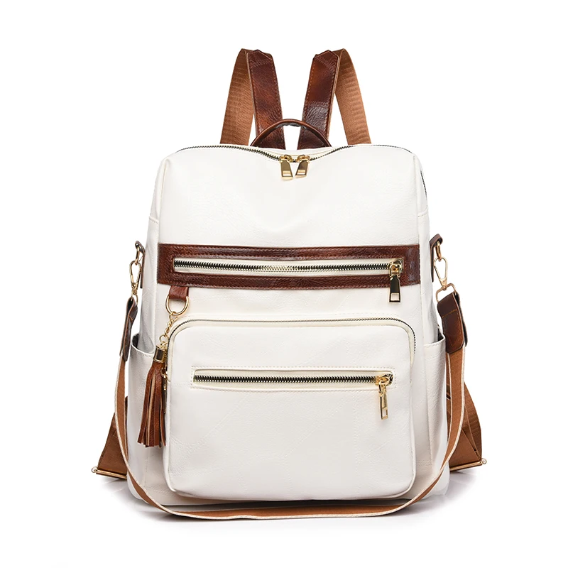 New High Quality Women Backpack 2024 Soft PU Backpacks Girl Luxury Back Pack Laptop Bag Large Capacity Female Travel Bag Mochila image 4