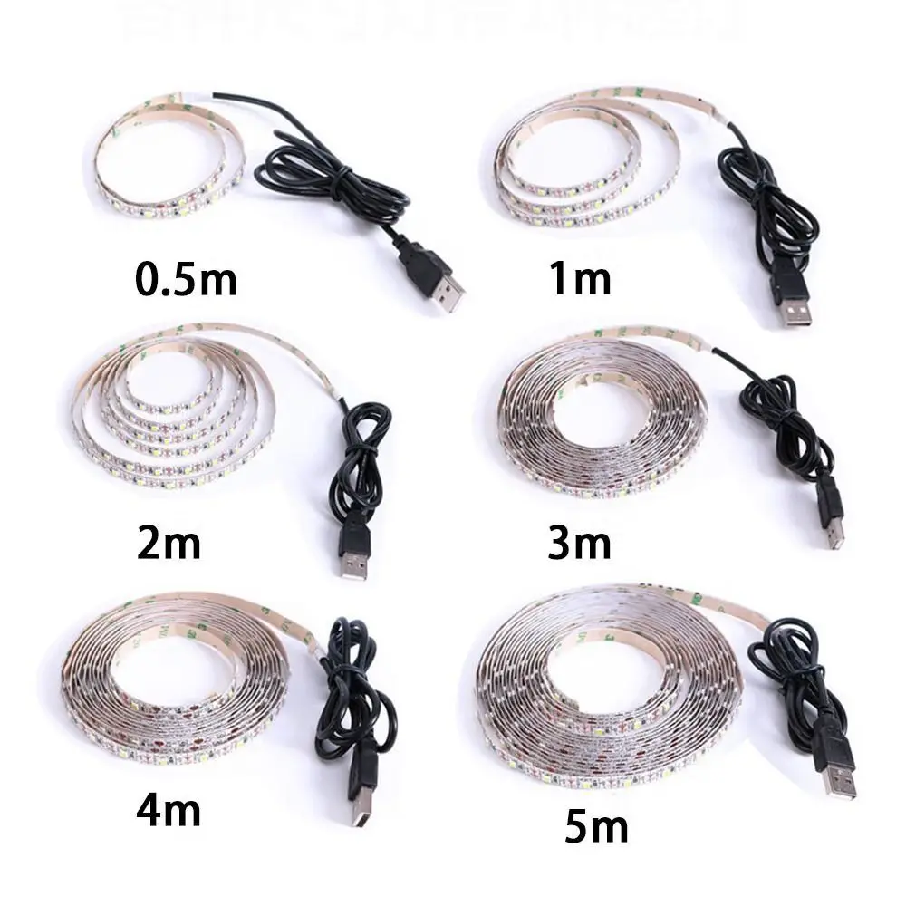 1Pcs Waterproof DC 5V LED String Light White Warm White Lighting Tape USB Strip Lamp 1-5m Home Decor SMD 2835 LED TV Background