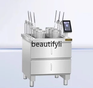 

Commercial electric heating automatic lifting multi-functional six-head Malatang soup powder electric noodle cooking machine