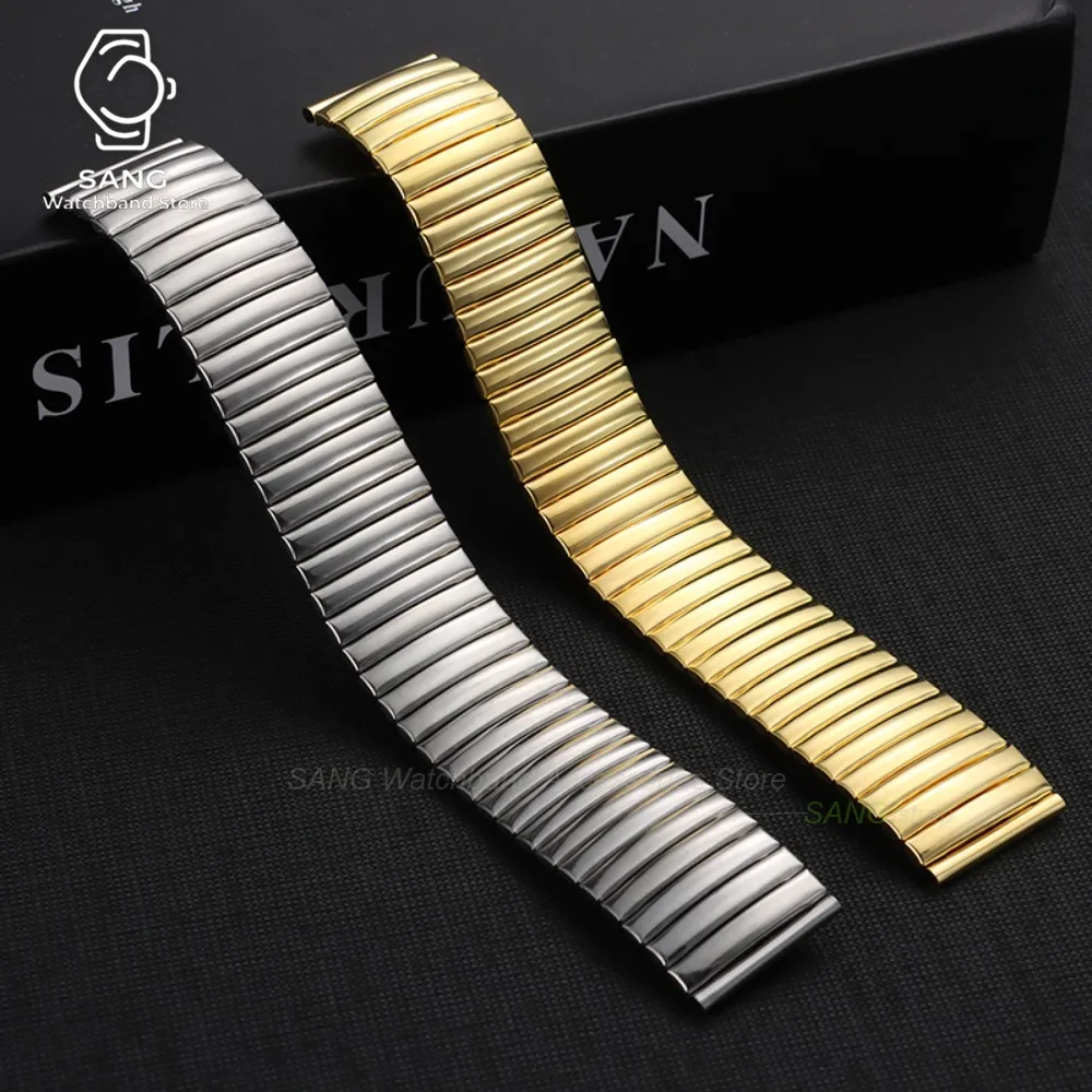Business Elastic Replacement Straps 12mm 14mm 16mm 18mm 20mm 22mm Expansion Stainless Steel Watchbands Sport Bracelets Wristband