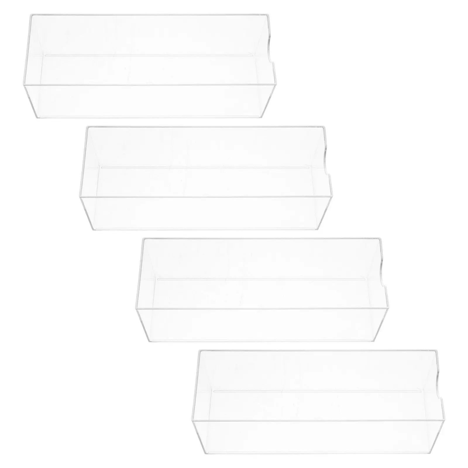 4Pcs Clear Pen Holder Desk Organizer Box Transparent Multifunctional Desktop Storage Rack for Office Supplies Stationery Marker
