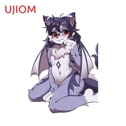 UJIOM 13cm X 9cm Cute Furry Cat Ears Wall Stickers Personal Cabinet Stove Refrigertor Decoration Decals Kitchen Wall Chambre