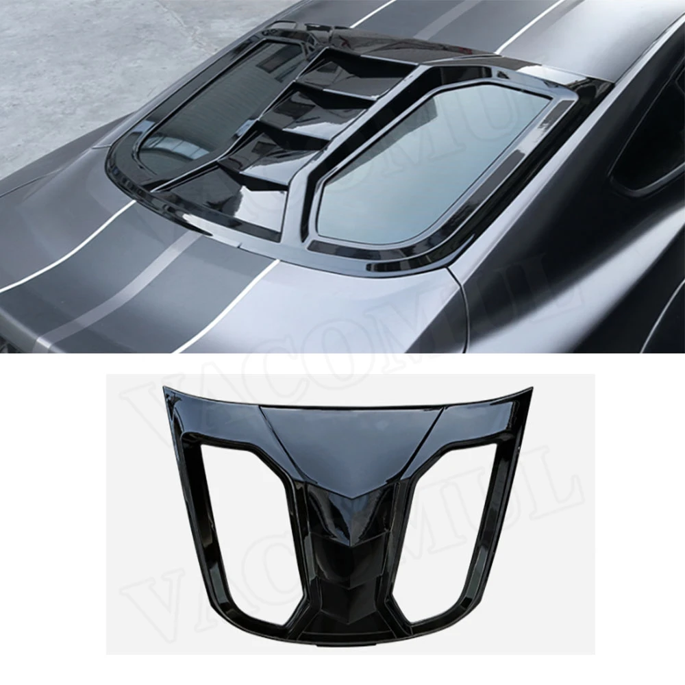 

VACOMUL ABS Plastic Rear Window Louver Air Vent Black Sun Shade Visor Cover for Ford Mustang GT500 2015-2020 Car Prodection