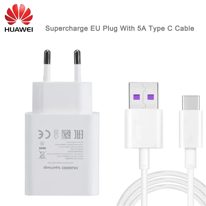 Original Huawei P20 4.5V 5A Supercharge Quick Charger 22.5W For P20 Pro P30 P40 Lite Mate 10 Mate 20 30 Pro 5A Type C Cable - náhled 2