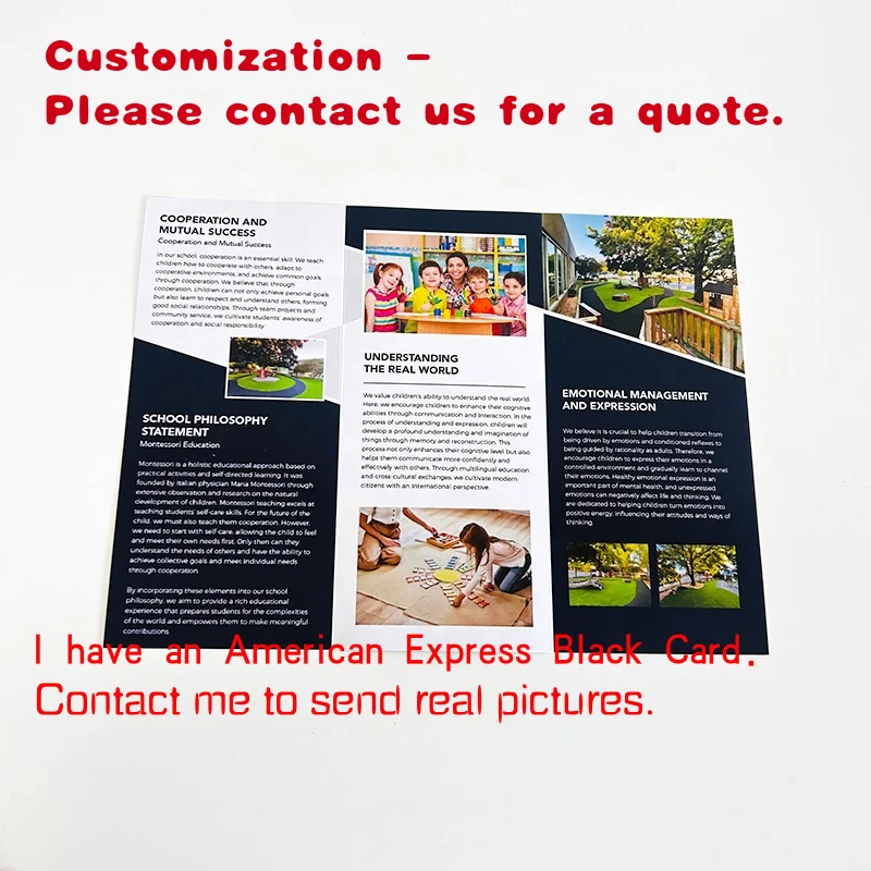 

custom.Business Custom Design Printing Folding Instruction Manual Leaflet Booklet Double-Sided Printed Trifold Flyers Adve
