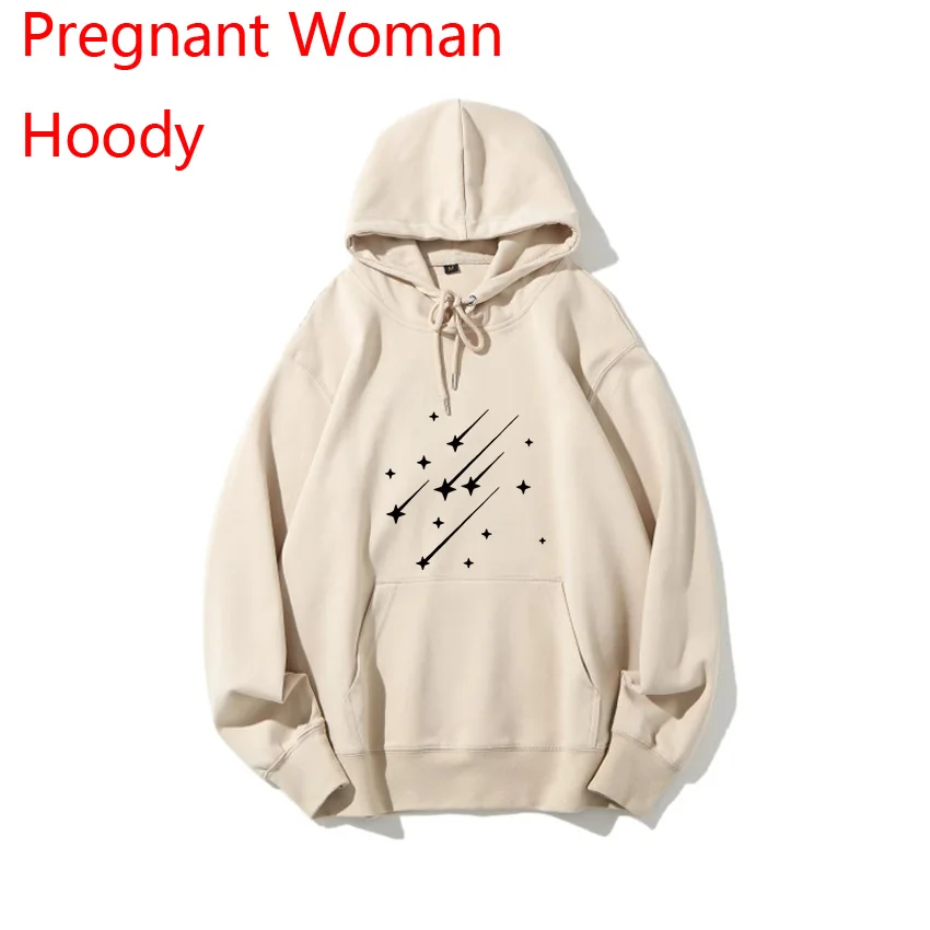 

Five-pointed Star Print Spring Autumn Maternity Women Hoodie Pregnant Woman Hoody Customized Print Add Your Design Idea Cool DIY