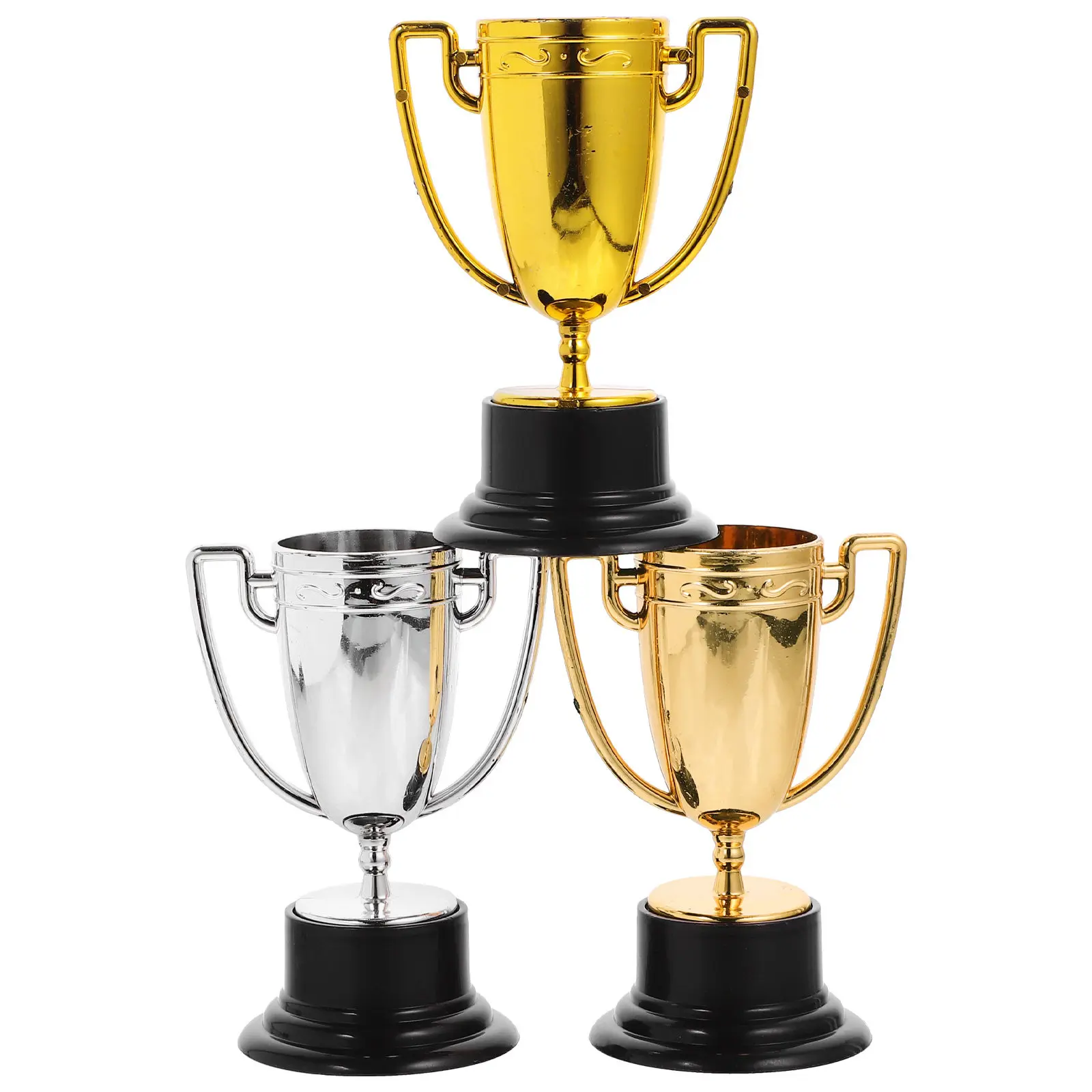 3Pcs Trophy Award Kids Sports Game Competition Mini Trophies Party Event Participation Reward Award Decoration