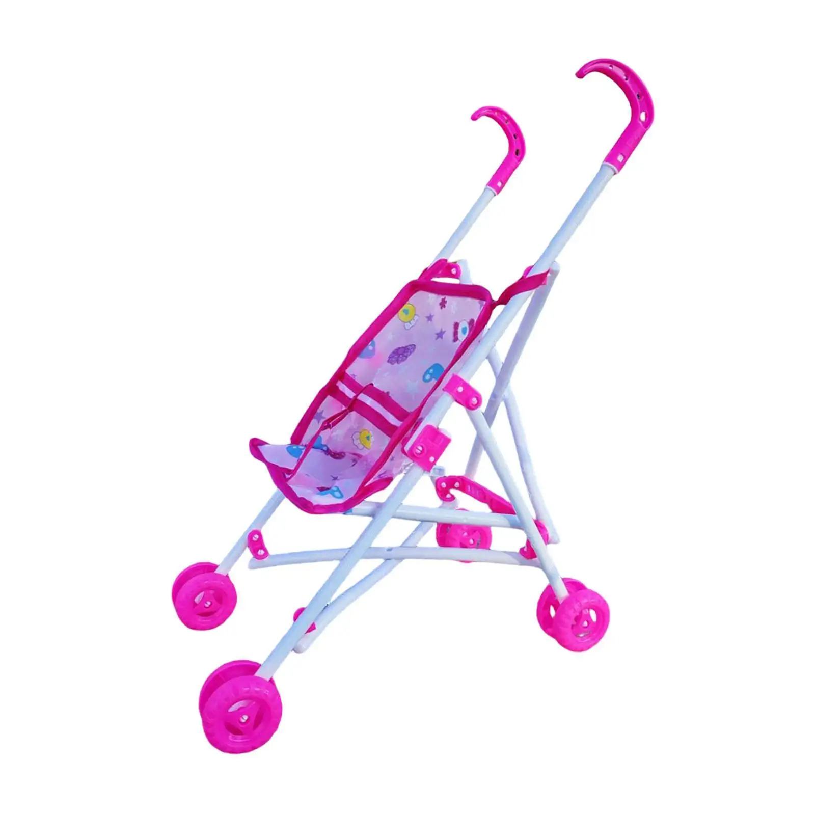 Doll Stroller Toy Foldable Pram Pretend Play Educational PVC Fabric Kids Role Play Toy for Children Development