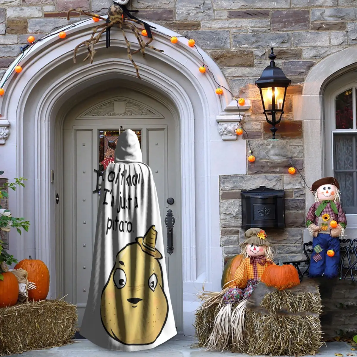 모르겠어. 나는 단지 감자일 뿐입니다 긴 후드 망토 마녀 중세 의상 코스프레 케이프 할로윈 코트 성인 유니섹스