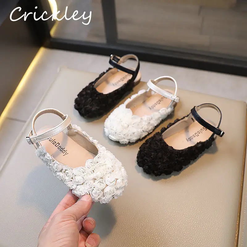 

Spring Summer Flowers Girls Flats Shoes Princess Solid Buckle Toddler Kids Fashion Shoes Non Slip Children Slingbacks Shoes