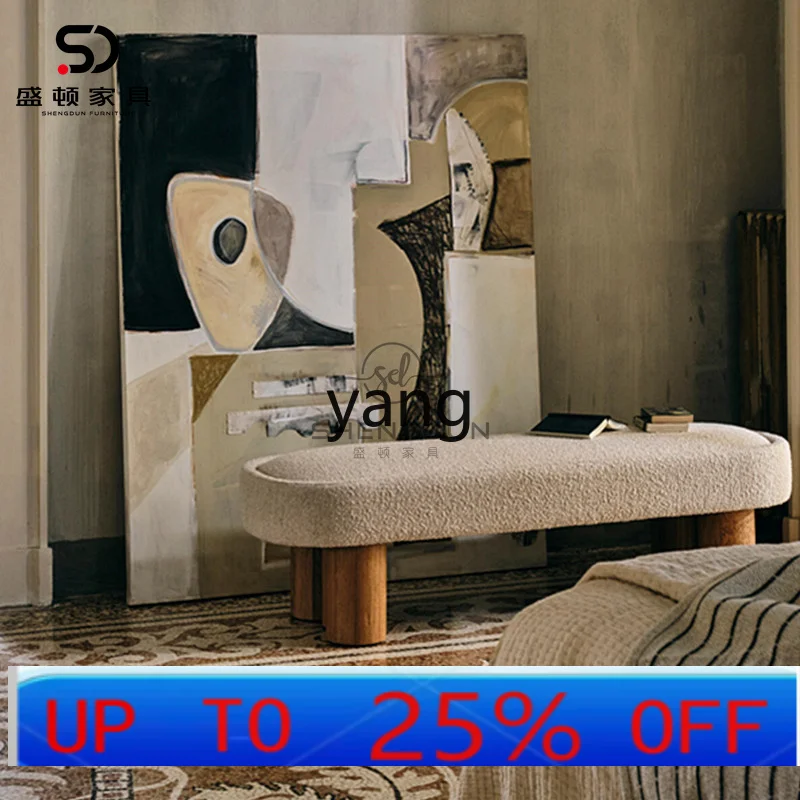 

Lmm lamb wool foyer shoe changing stool living room cloakroom sofa stool bedroom