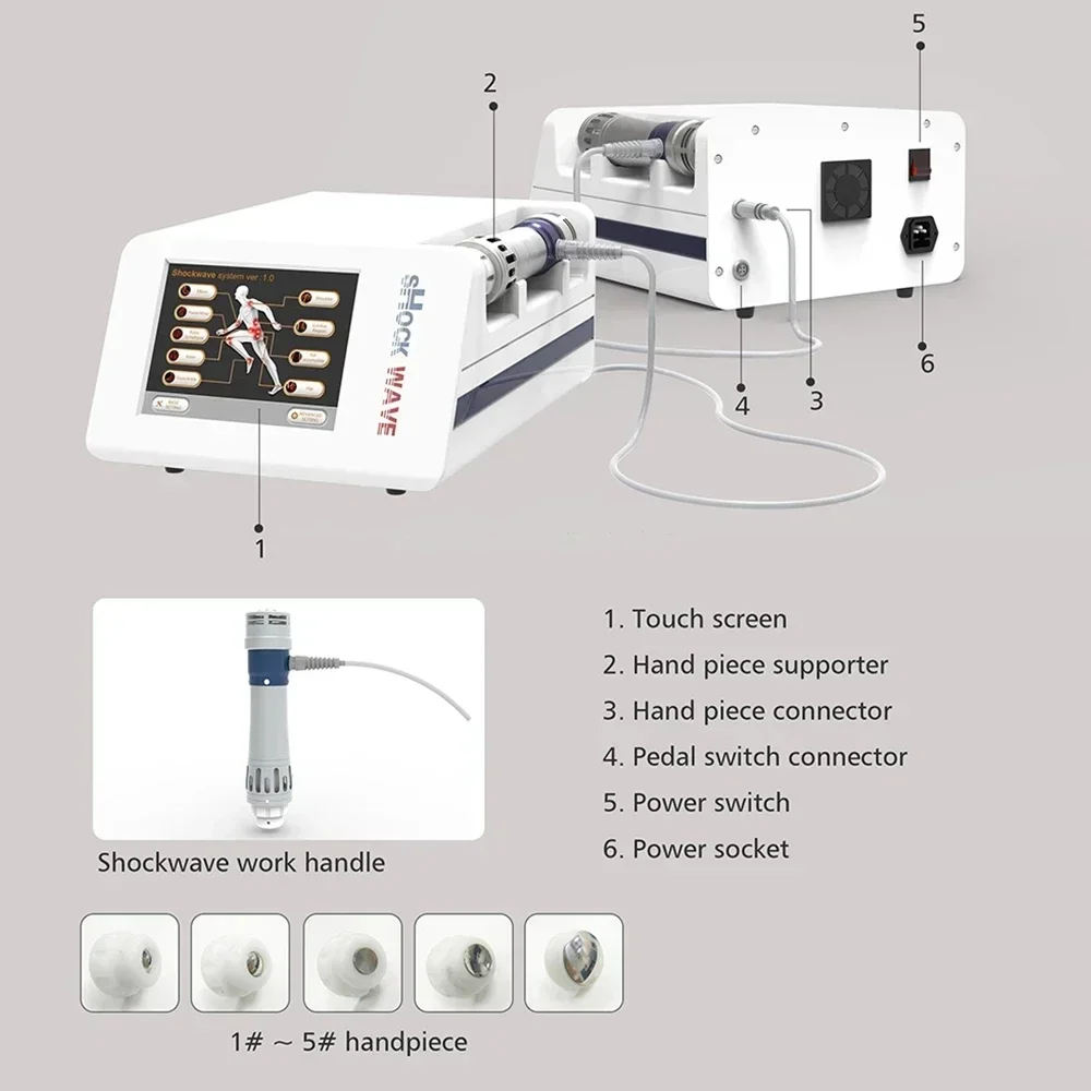 Professional Shockwave Therapy Machine 300MJ for ED Treatment Plantar Fasciitis Tennis Elbow Pain Relief Shock Wave Instrument
