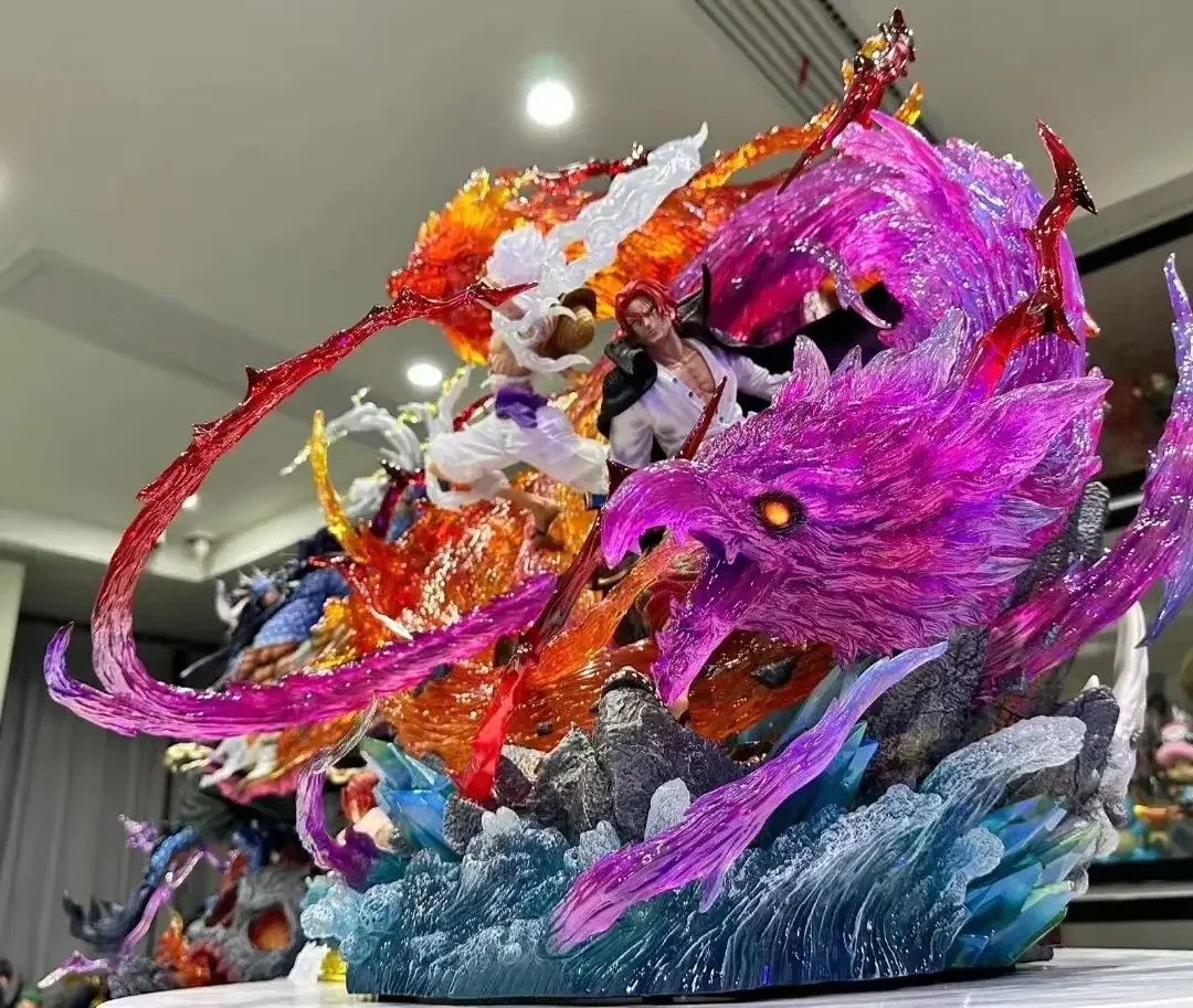 قطعة واحدة GK نموذج الشعر الأحمر والأبيض نيكا لوفي شانكس أنيمي الشكل الديكور قسط 25 سنتيمتر تمثال #3