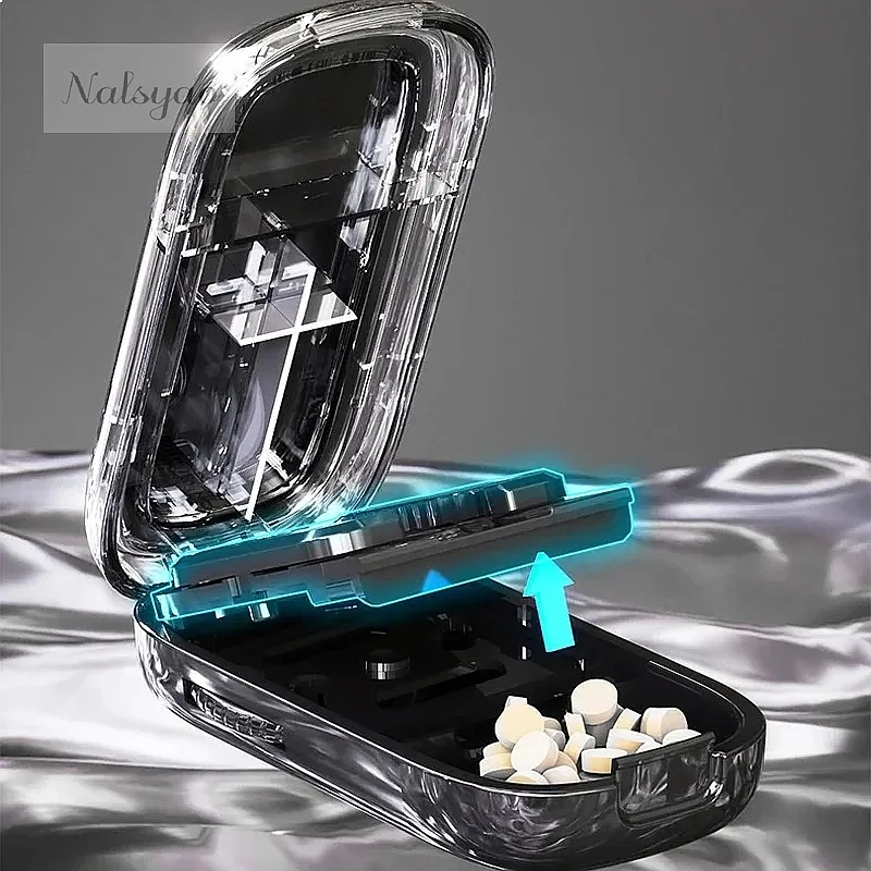 New Quartering Pill Cutter Storage Box Portable Drug Tablet Medicine Dustproof Divider Organizer Crusher 1/2 1/4