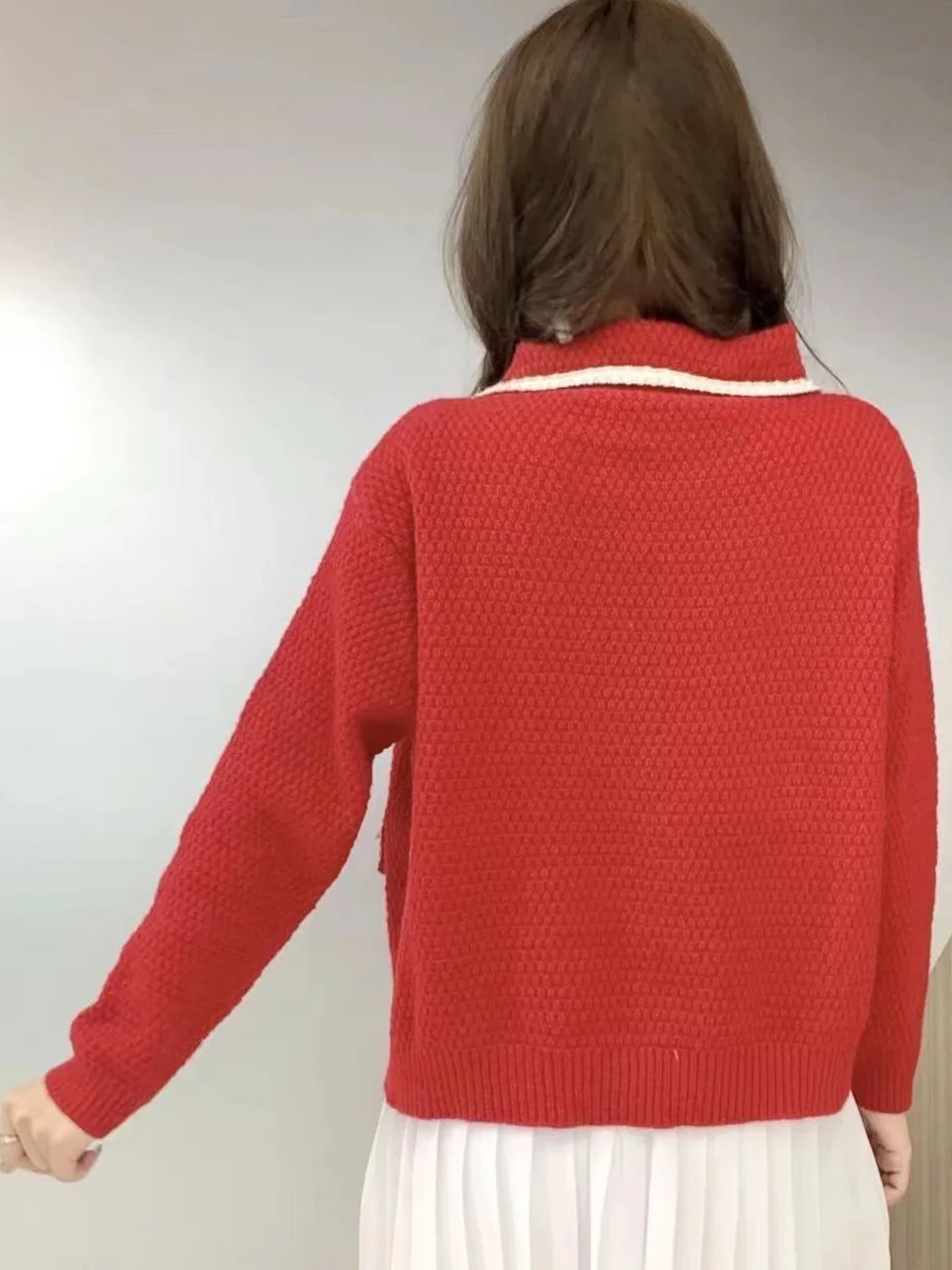 Ele ort Cardigan lavorato a maglia Faion da donna Capispalla Stagione autunnale Unico look Sli Quali Colletto rovesciato Top in maglia