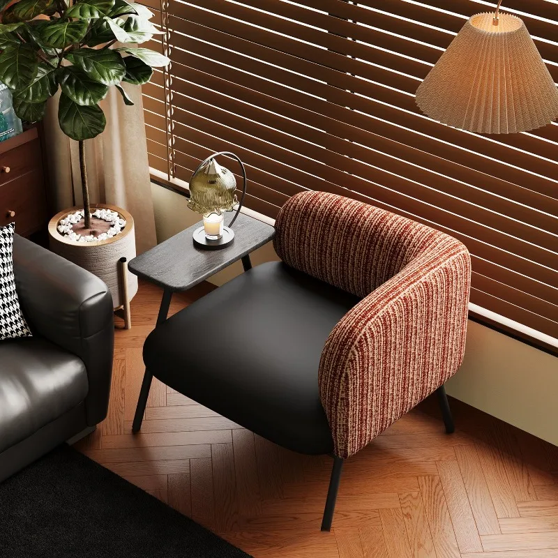 Cafe single sofa chair, household living room with table lazy chair, study balcony leisure chair