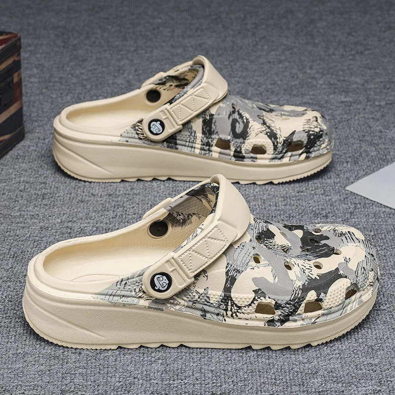 Men Slippers Camouflage Platform Outdoor Summer Clogs Shoe Women Beach Sandals Male Soft EVA Indoor Home Slides Lover Flip Flops