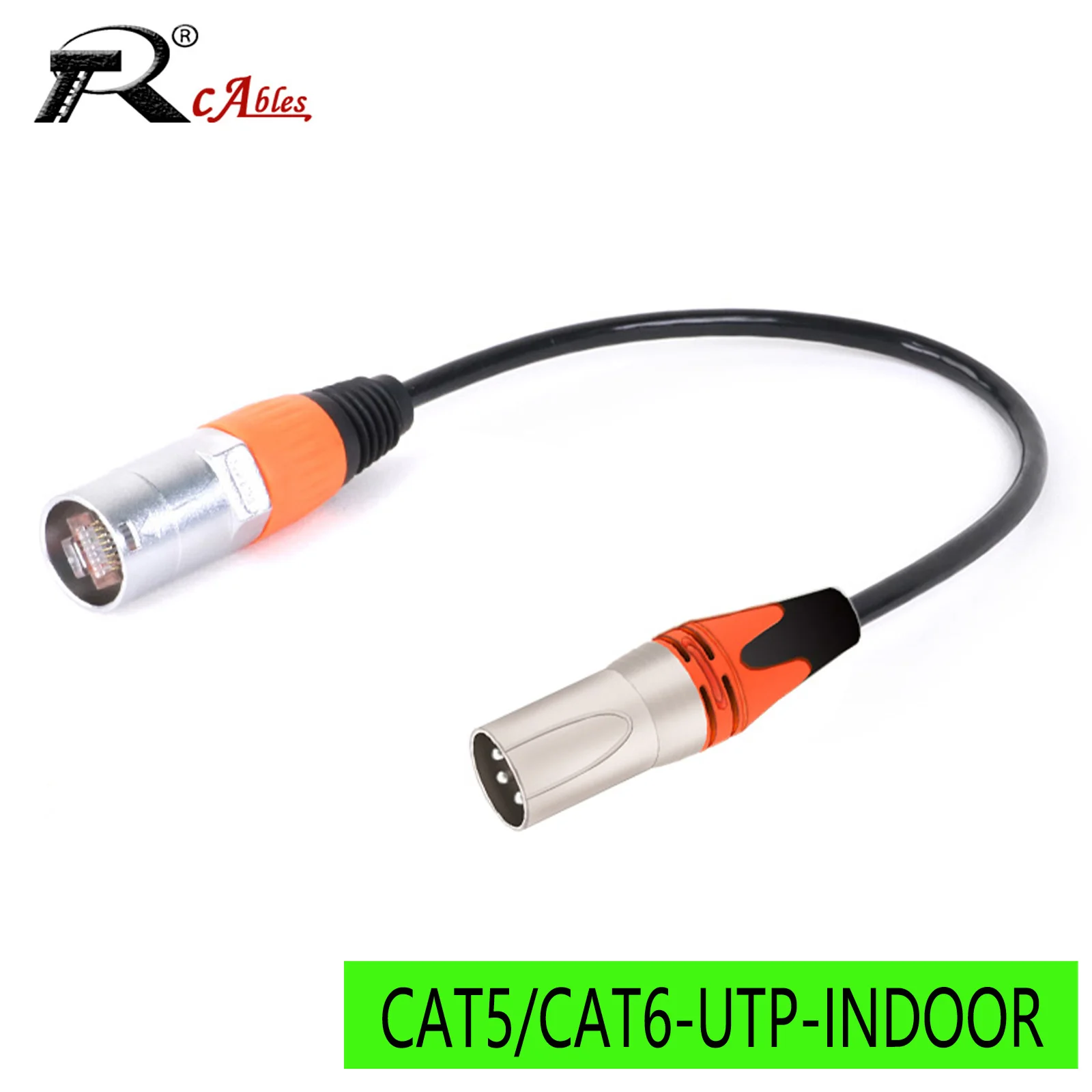 

1PC Male 3pin XLR to RJ45 Male Connector Audio Cable CAT5 CAT6 UTP Network Interface Audio Signal Extension Cable Adapter 0.3M