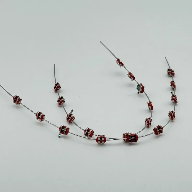 1 Paar Temporäre Zahnschmuck-Zahnspangen mit Metalldrähten & Brackets, Kieferorthopädische Zahnspangen mit Ligaturen – Detail 3