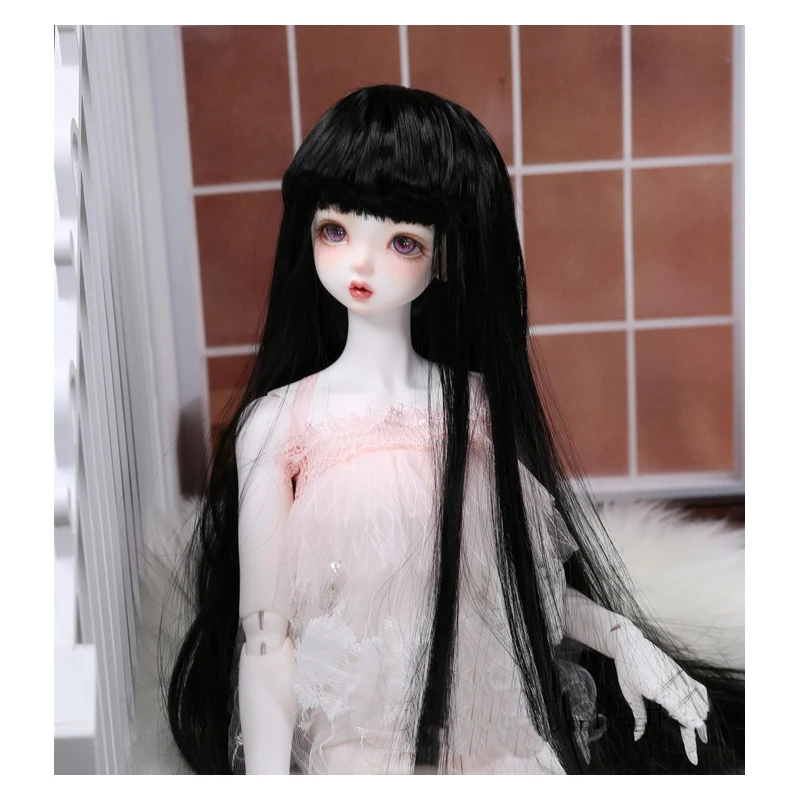 Wamami วิกผมยาวตรงสีดำเรียบร้อย1/4 1/6 MSD 1/3ตุ๊กตา BJD