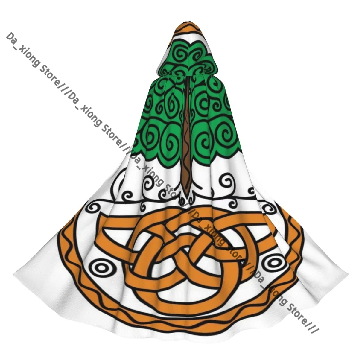 

Witch Long Hooded Robe Celtic Tree Of Life Yggdrasil Halloween Cloak Cosplay Costumes for Adult