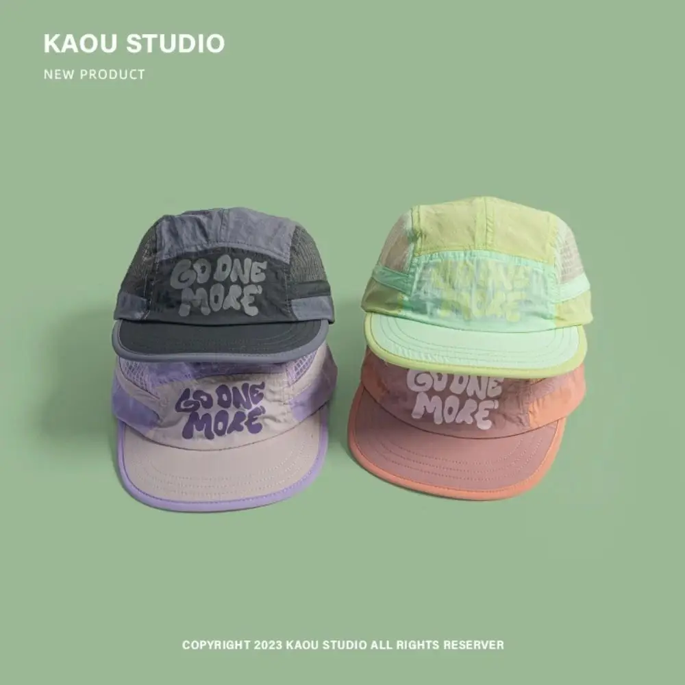 Soft Brim Quick-drying Baseball Cap Sun Protection Retro 5-panel Breathable Hat Lightweight Hip-hop Hat Mesh Running Caps