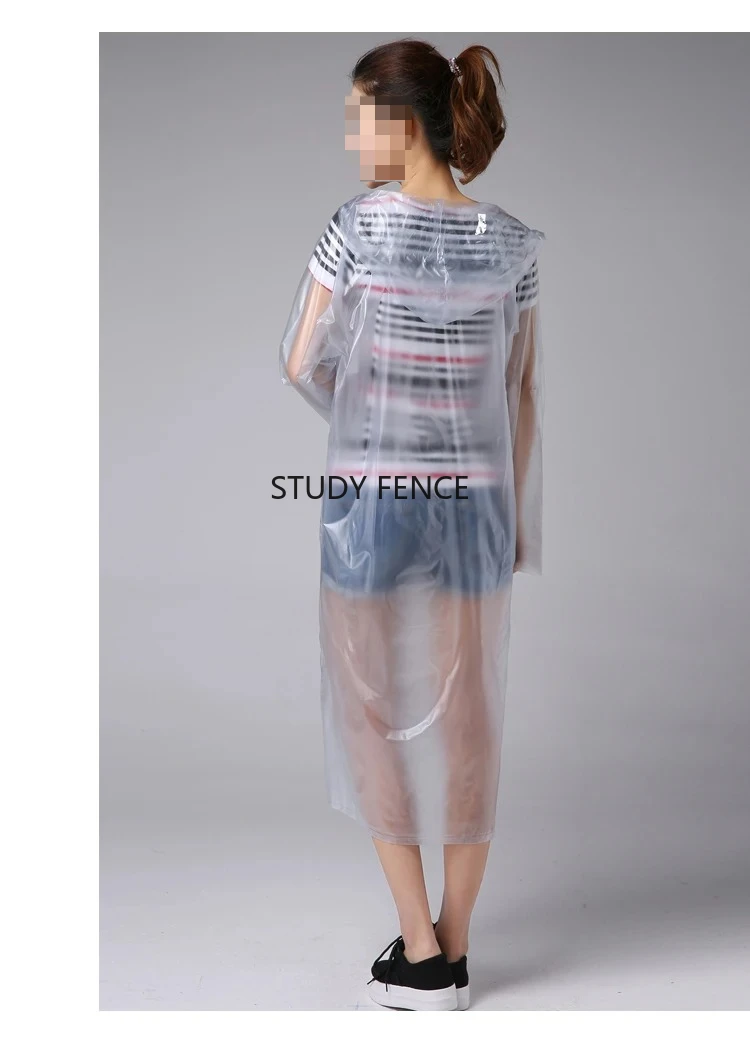 Adult Fashion Transparent One Piece Raincoat Poncho PVC Thickened Transparent Rainwear Household Rain Gear Jumpsuit Raincoat