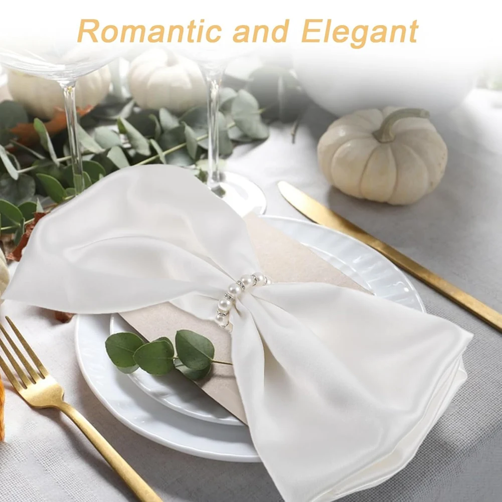 Pearl Napkin Rings Imitation Pearl Beaded Rhinestone Napkin RingJAS