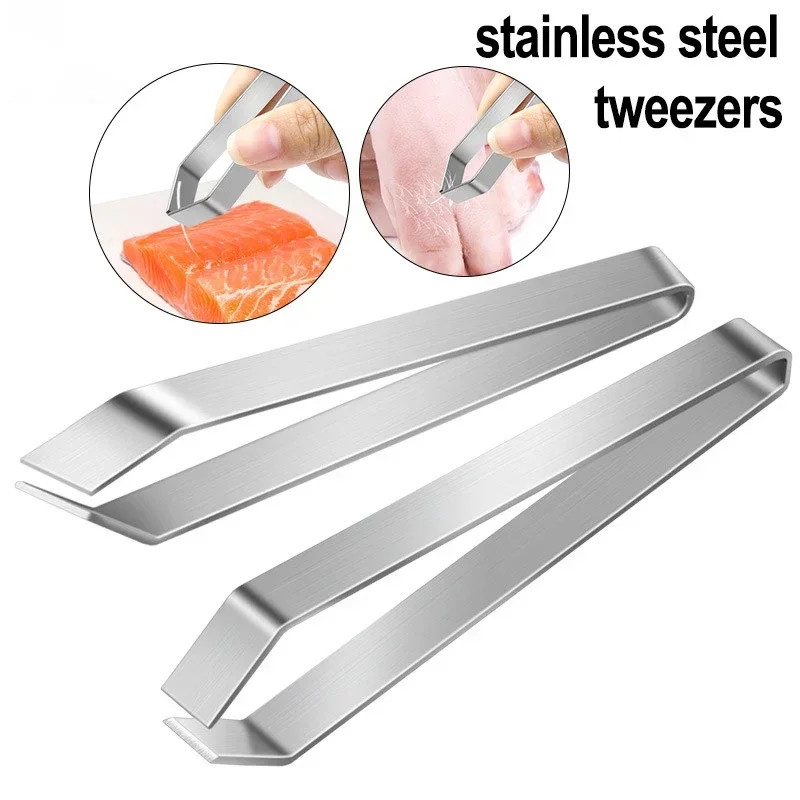 Aço inoxidável extrator de cabelo gadgets cozinha porco máquina de cortar cabelo frango removedor de pêlos osso de peixe porco grampo de cabelo coisas de cozinha