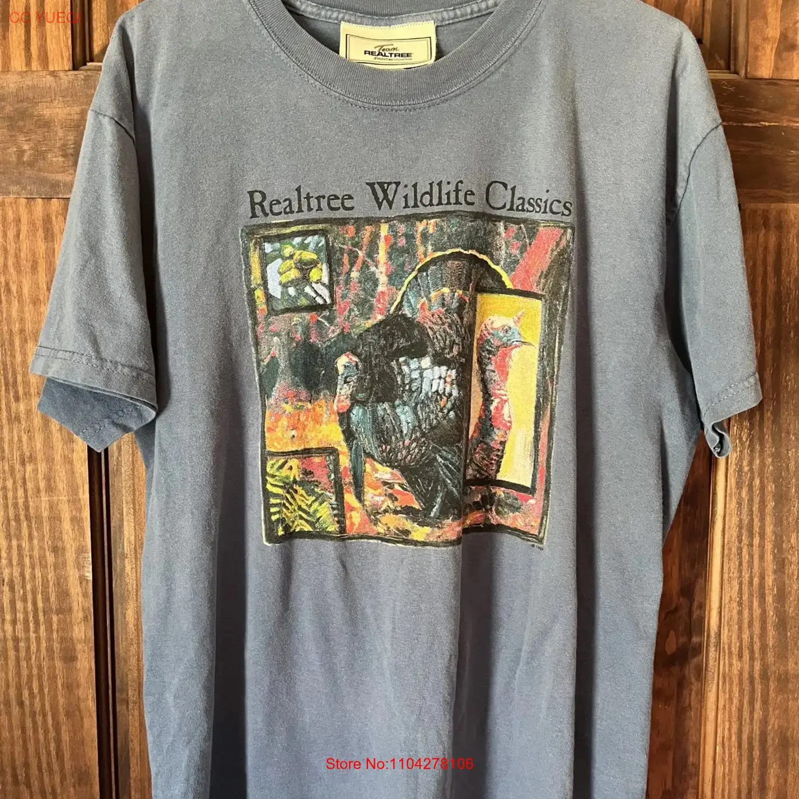 Vintage 90 s Realtree Wildlife Classics Turkey prinT T Shirt Size Large vintage Washed Slightly Versatile streetwear Unisex