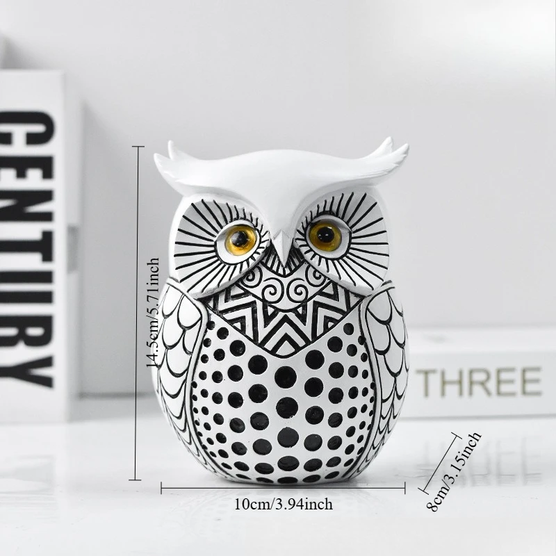 

Modern Small Decor Items Resin Gifts for Owl Lover Simple Wisdom Owl Figurines