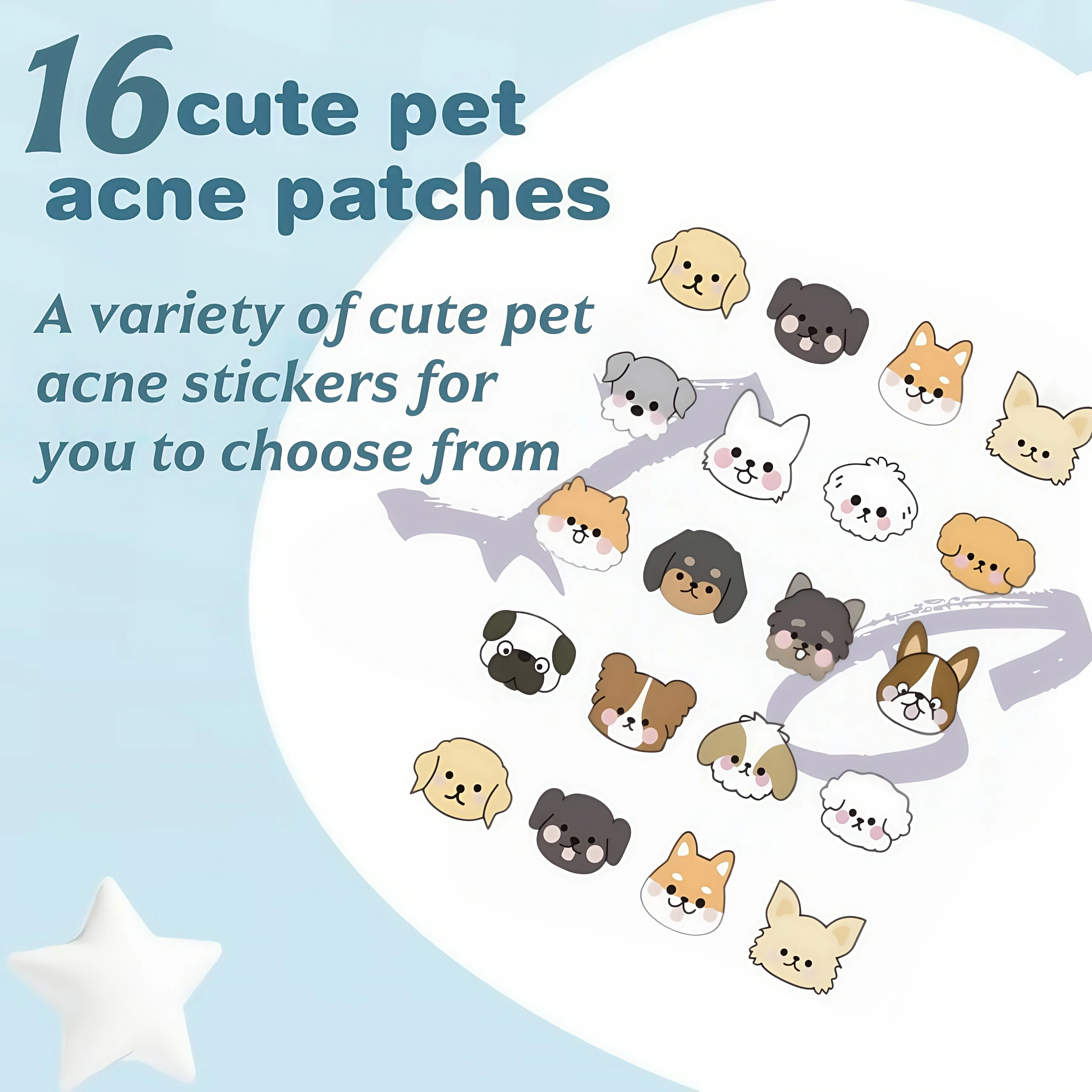 Parche para el acné de dibujos animados de 600 piezas, lindo parche para el acné corrector facial en forma de gato, seguro, no tóxico. Suave y no irritante.