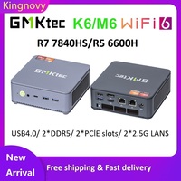 GMKtec K6 M6 NUC Mini PC Gamer AMD Ryzen 7 7840HS R5 6600H USB4 2*DDR5 2*PCIE 2*2.5G Nucbox Desktop Computer Windows 11 WiFi6