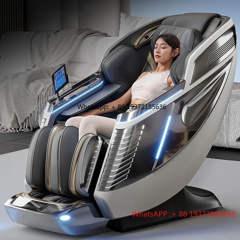 

Лидер продаж, двухъядерное шиацу с нулевым гравитационным подогревом, электрическое массажное кресло для всего тела, удобное тайское эластичное отопление, талия для ног