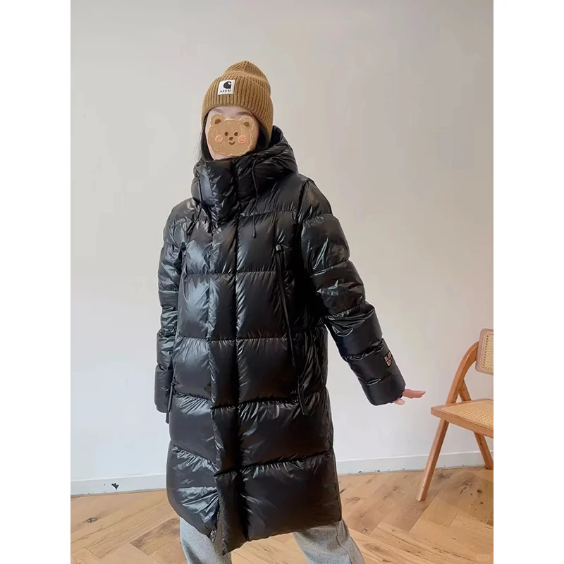 

Loss Leading S 90% белый Du down Pure Bla средней длины с капюшоном Thi Gold Down Jaet Женская зимняя верхняя одежда Пальто