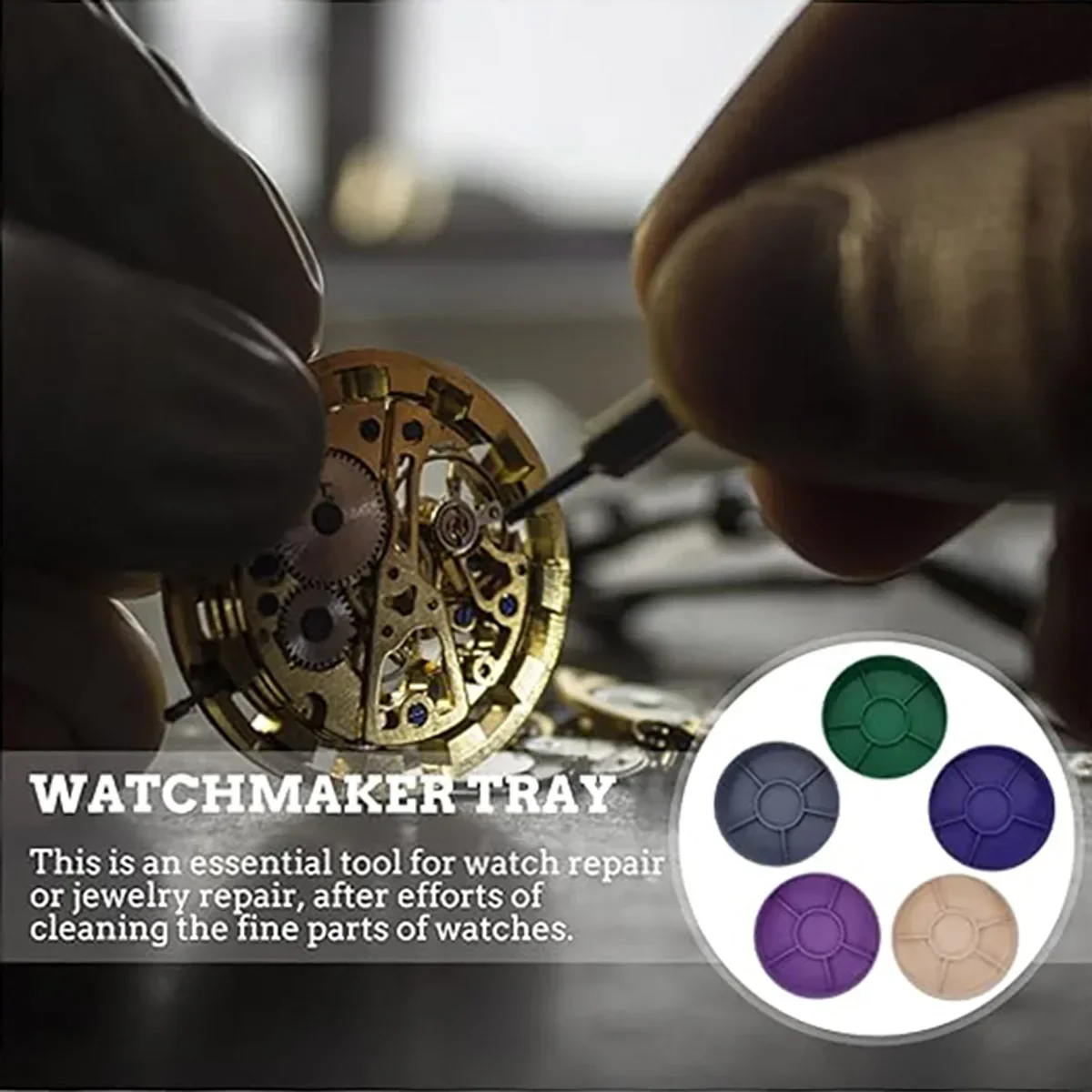 Nueva caja de piezas de reloj, caja de almacenamiento de piezas de reloj de 5 capas, herramientas de reloj para componente de tornillo, piezas de Hardware de movimiento para relojero