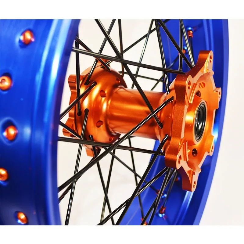 Best Selling Supermoto Wheels Rims Set For KTM-EXC 450 03-24 Orange Hubs
