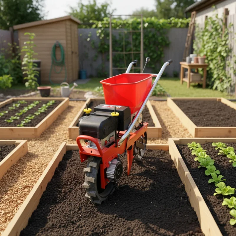 

Big Power Compact Tiller: For Effortless Garden Soil Work Tight Spaces