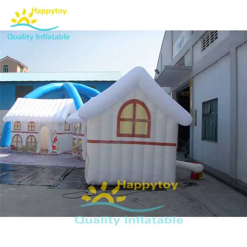 Casa de Papá Noel inflable gigante de Navidad a la venta, casas de rebote de pueblo navideño, tienda de nieve inflable para decorar Navidad