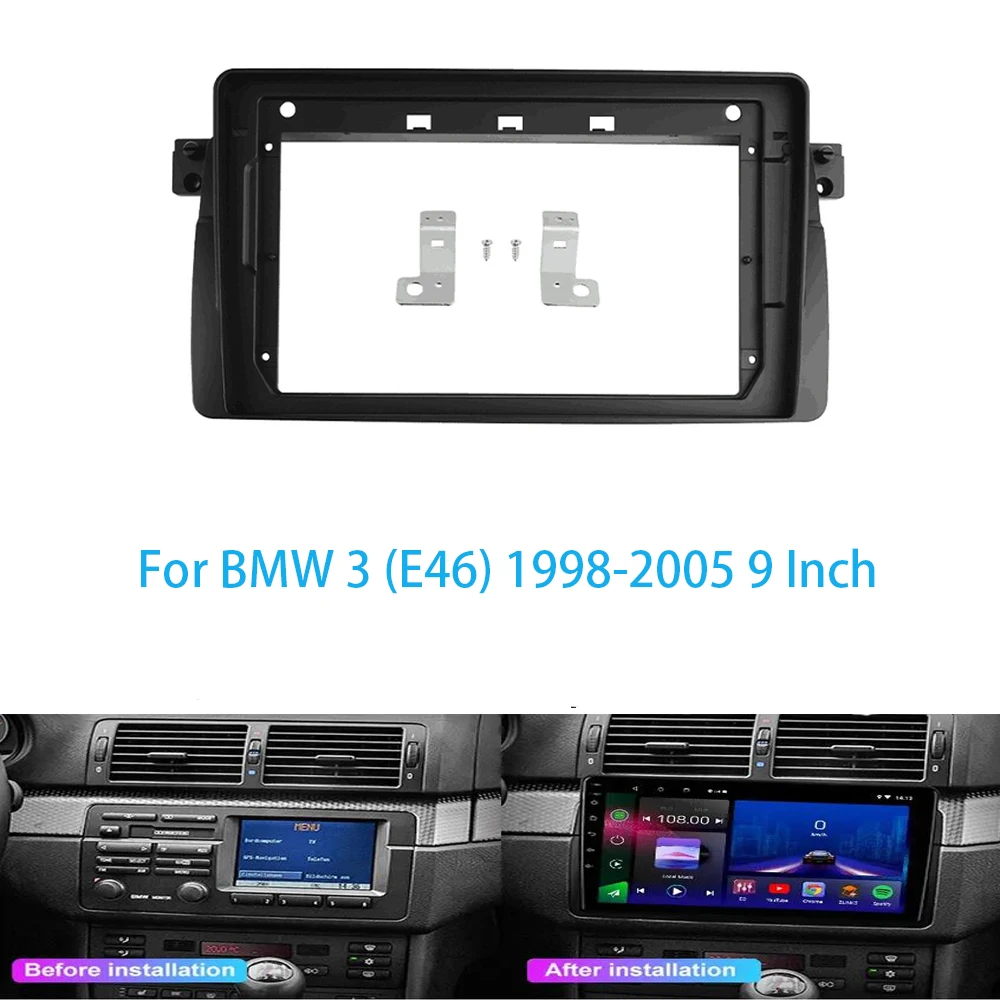 9 Inch For BMW E46 M3 3-Series 1998-2005 Car Radio GPS MP5 Stereo Android Player 2 Din Panel Fascias Dash Board Frame