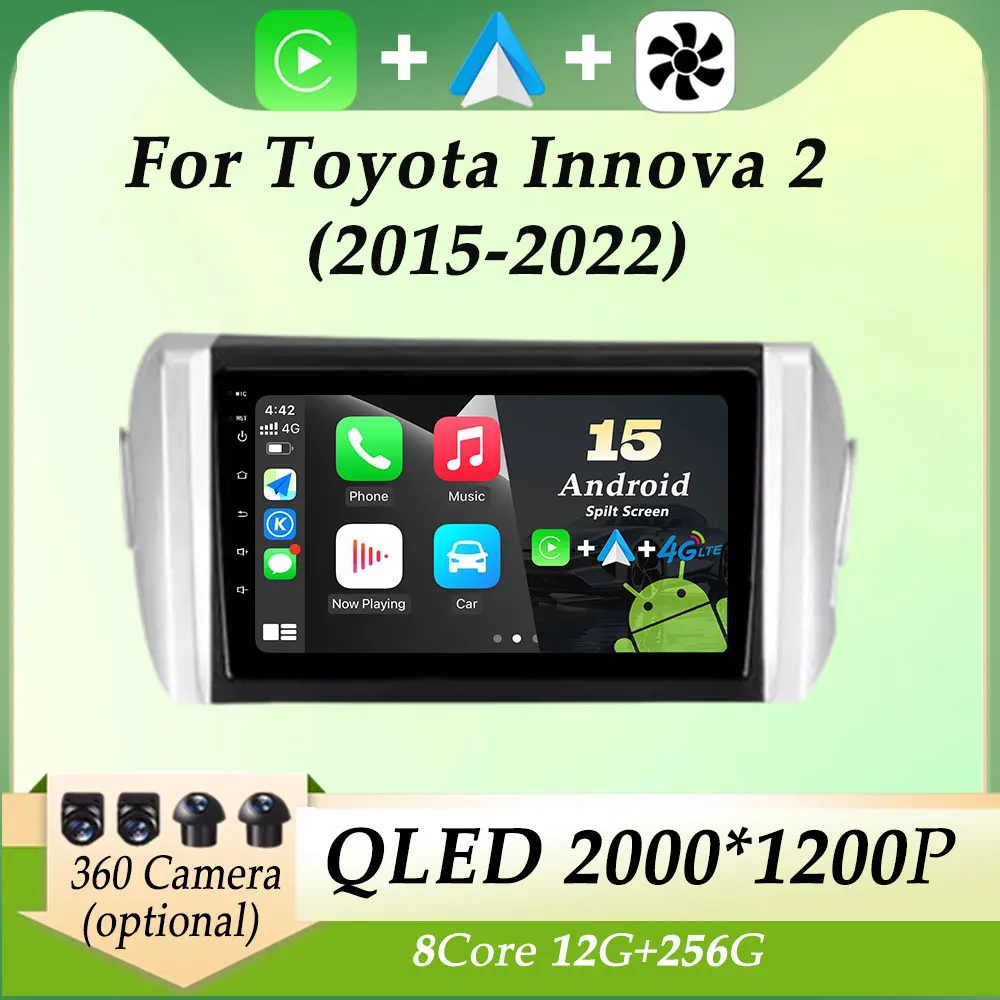 

DSP Stereo for Toyota Innova 2 2015 - 2022 Car Radio Video Audio Multimedia Player Carplay GPS NaviSplit Screen QLED Screen WIFI