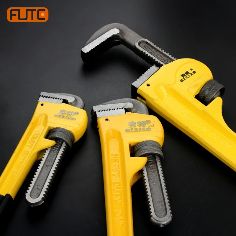 

8/10/12 Inch Pipe Wrench Adjustable Large Opening Plumbing Pliers Heavy Duty American Style Spanner High Carbon Steel Hand Tools