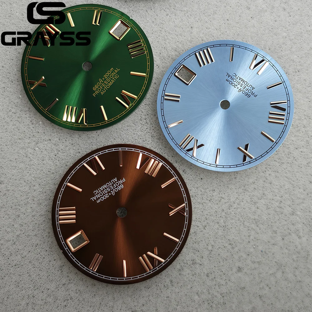 29 مللي متر الصلب الأرقام الرومانية ل DateJust أسود أزرق الذهب الفضة أمة الله ساعة الطلب صالح NH35 NH36 التلقائي غواص الرجال الساعات جزء